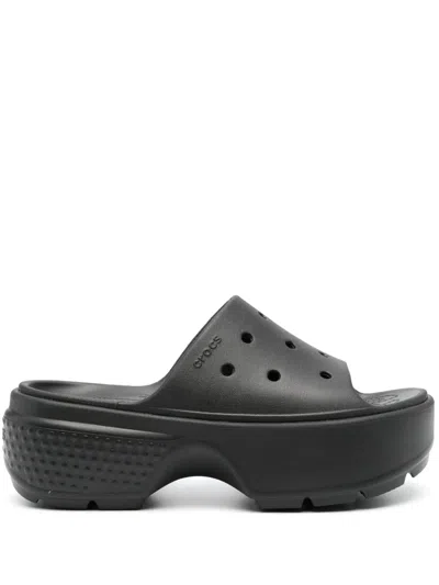 Crocs Stomp Slide Sandals In Blk Black