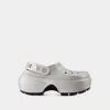 Crocs Stomp Metallic Clog With Studs In Silver
