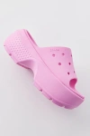 CROCS STOMP SLIDE SANDAL IN PINK TWEED, WOMEN'S AT URBAN OUTFITTERS