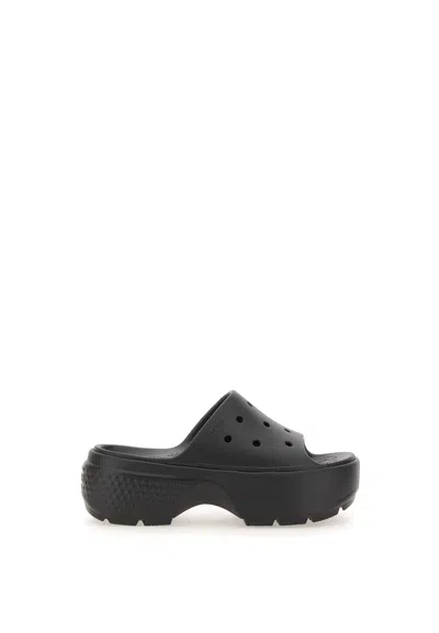 Crocs Stomp Slide Sandals In Blk Black
