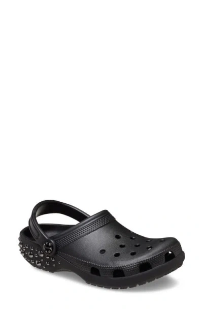 Crocs Studded Classic Clog In Black