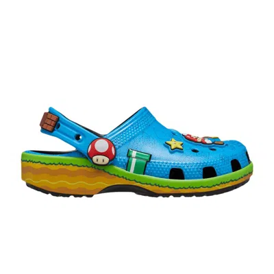 Pre-owned Crocs Super Mario X   Classic Clog Kids 'blue' | Kid's Size 2.5