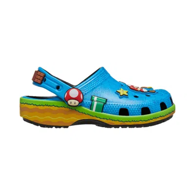 Pre-owned Crocs Super Mario X  Classic Clog Toddler 'blue Multi' | Infant Size 6