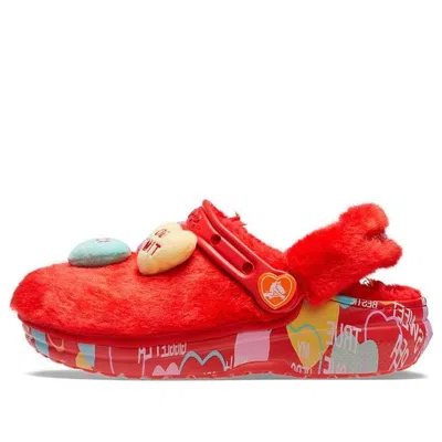 Crocs Classic Sweetheats Fur Sure In Red