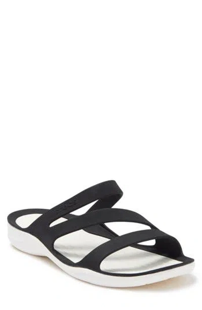 Crocs Swiftwater Slide Sandal In Black/white