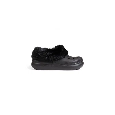 Crocs Classic Furever Crush Faux Shearling Lined Clog In Black