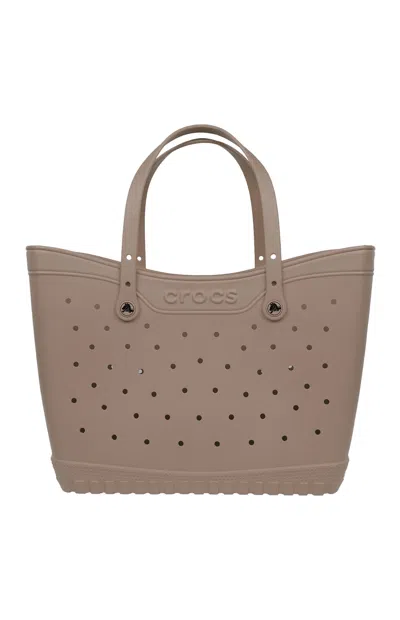 Crocs Taupe Large Classic Tote Bag In Brown