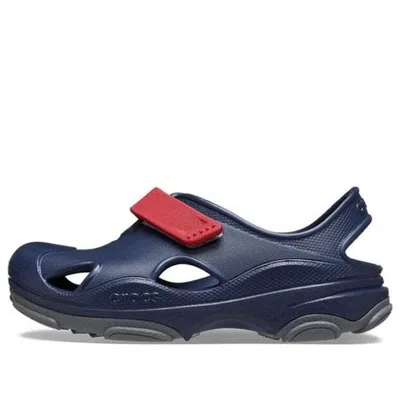 Crocs (td)  All Terrain Fisherman Clogs 'navy Red' In Blue