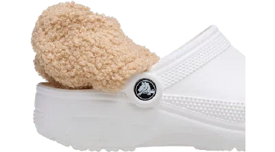 Crocs Teddy Faux Fur Back Strap Scrunchie In Multi