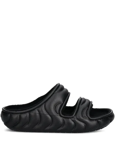 Crocs Textured Strap Slides In Black