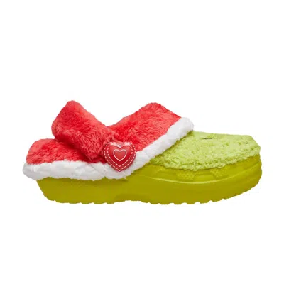 Pre-owned Crocs The Grinch X  Classic Lined Clog Kids 'stealing Christmas' | Green | Kid's Size 6