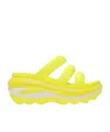 Crocs Yellow Mega Crush Triple Strap Sandals In Acidity