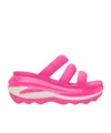 Crocs Three-strap Logo High-heeled Sandals In Pink
