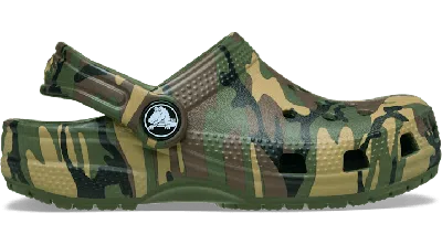 Crocs Toddler Classic Camouflage Clog In Green