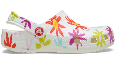 Crocs Toddler Classic Crafted Daisy Clog In Gray