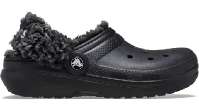 Crocs Toddler Classic Fleece Lined Clog In Black