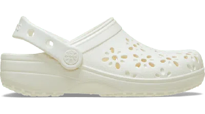 Crocs Toddler Classic Floral Cut-out Clog In Chalk