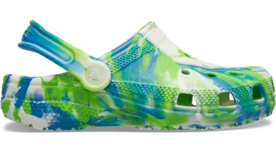 Crocs Toddler Classic Glow-in-the-dark Marbled Clog In Prep Blue/multi
