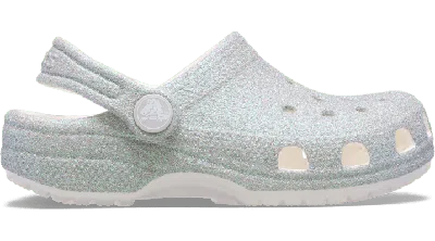 Crocs Toddler Classic Iridescent Glitter Clog In White