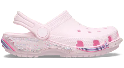 Crocs Toddler Classic Star Sparkle Shaker Clog In Pink