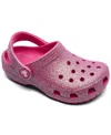 Crocs Little Girls Classic Glitter Clogs From Finish Line In Dragonfruit