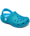 Crocs Little Girls Classic Glitter Clogs From Finish Line In Glass