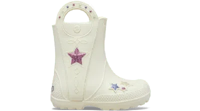 Crocs Toddler Handle It Western Metallic Boot In White