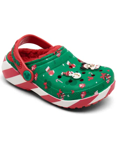 Crocs Babies' Toddler Kids Mickey Mouse Lined Clogs From Finish Line In Green,red,white