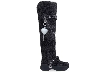 Crocs T-pain X  Wmns Classic Unfurgettable Knee High Boot 'leopard' In Black