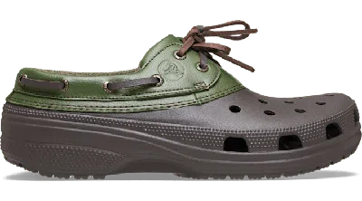 Crocs | Unisex | Classic Boat Shoe | Shoes | Espresso/army Green | W9/m8