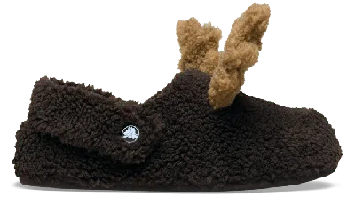 Crocs Classic Cozzzy Reindeer Slipper Babouche Unisex Espresso 45 In Brown