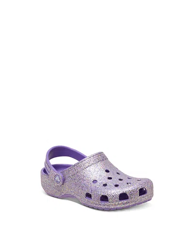 Crocs Unisex Classic Fantasy Glitter Clogs - Little Kid, Big Kid In Purple