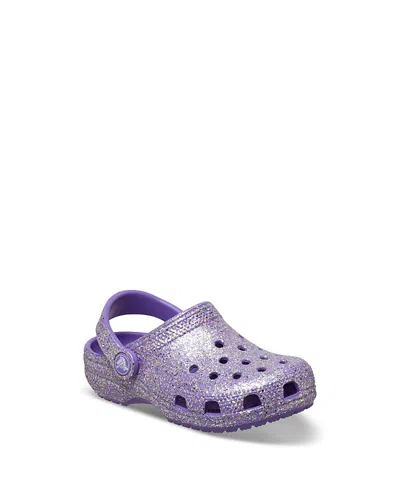 Crocs Kids' Unisex Classic Fantasy Glitter Clogs - Toddler In Purple
