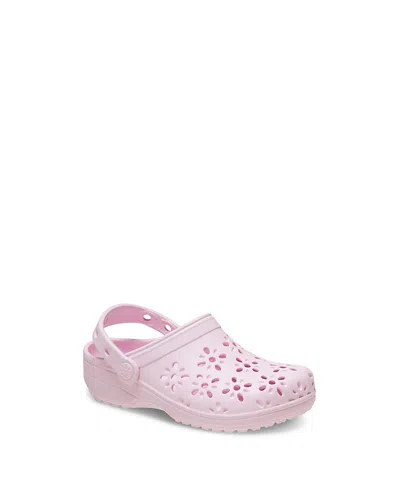 Crocs Kids'  Girls Classic Floral Cut Out Clog In Pink
