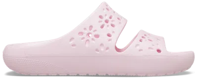 Crocs Classic Floral Cutout Sandales Unisex Pink Milk 41