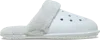 Crocs | Unisex | Classic Fuzz Scuff | Slippers | Moonlight | W9/m8 In Silver