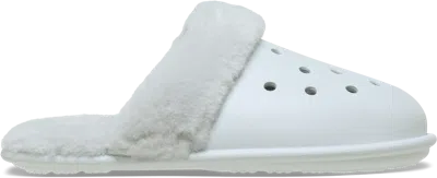 Crocs | Unisex | Classic Fuzz Scuff | Slippers | Moonlight | W9/m8 In Silver