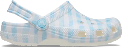 Crocs Classic Gingham Clog In White/blue