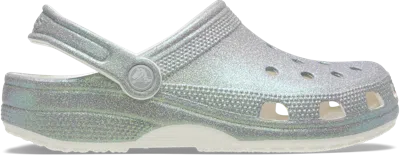 Crocs Classic Iridescent Glitter Sabots Unisex White 39