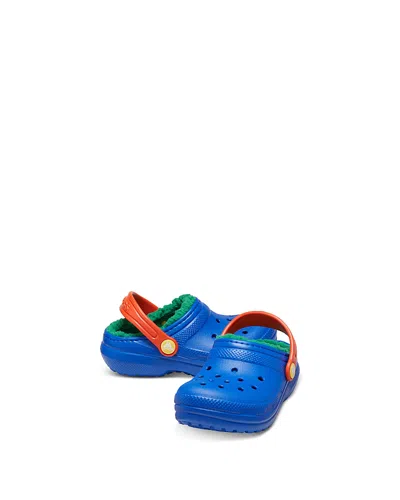 Crocs Kids' Unisex Classic Lined Clogs - Toddler In Blue Bolt Multi