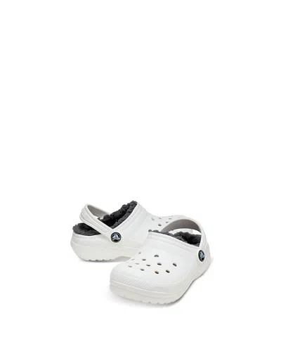 Crocs Kids' Unisex Classic Lined Clogs - Toddler In White Grey