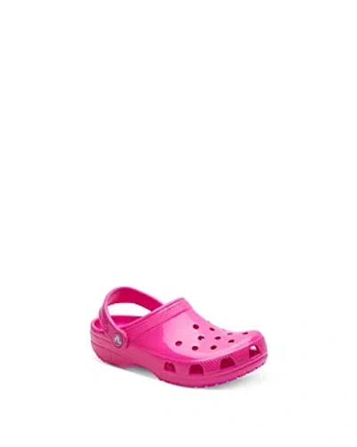 Crocs Kids' Unisex Classic Neon Highlighter Clogs - Toddler In Pink Crush/pink Crush