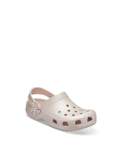 Crocs Unisex Classic Pearl Shine Clogs - Little Kid, Big Kid In Silver
