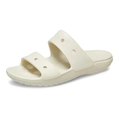 Crocs Unisex Classic Two-strap Slide Sandals - Bone In White