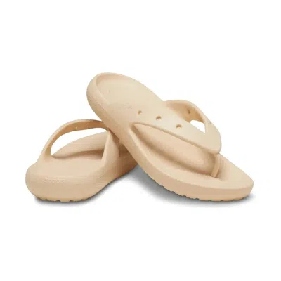 Crocs Unisex  Classic V2 209402-2ds Sandals Beige Toe Post Slide Gbo1666 In Nude