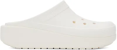 Crocs White Classic Blunt Toe Loafers In Chalk