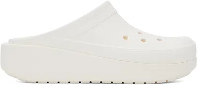 Crocs Off-white Classic Blunt Toe Clogs In Chalk