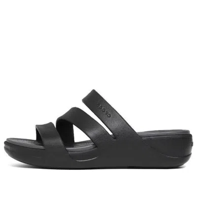Crocs Women's  Boca Strappy Wedge In Black
