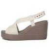 Crocs (wmns)  Brooklyn Lightweight Cement Gray Sandals 'gray' In Neutral