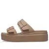 Crocs (wmns)  Brooklyn Sandal Low Wedge 'latte'